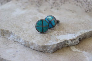 Vintage Turquoise Inlay cuff Links