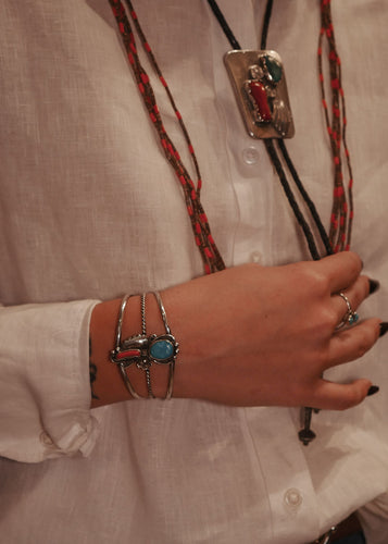 Vintage Coral & Turquoise Cuff