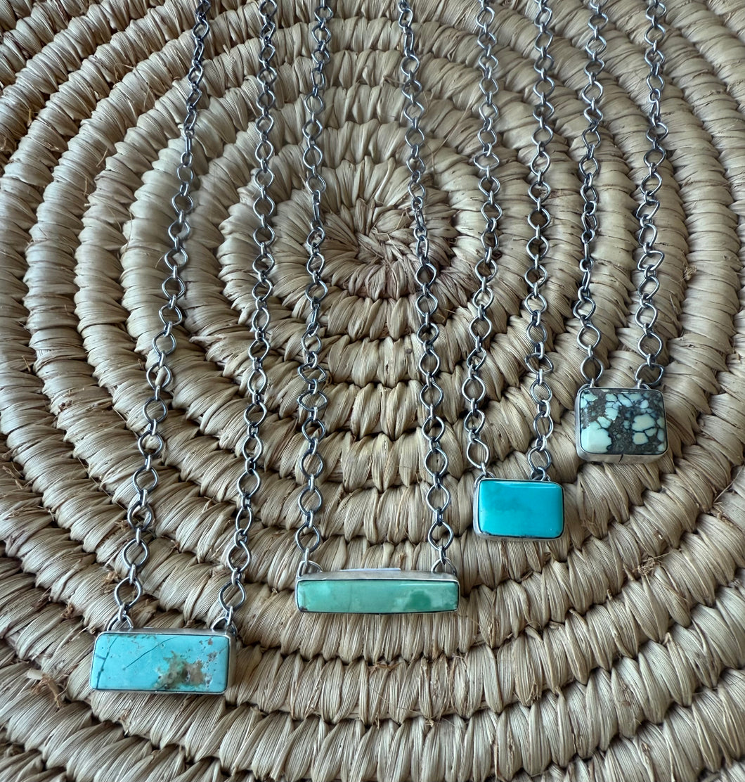 Turquoise Bar Necklaces