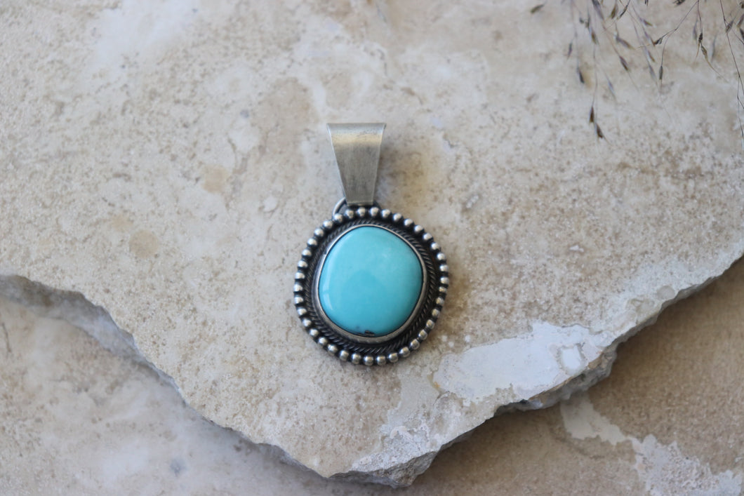 Round Turquoise pendant by