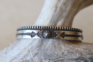 Navajo Sterling Silver Hand Stamped Bracelet