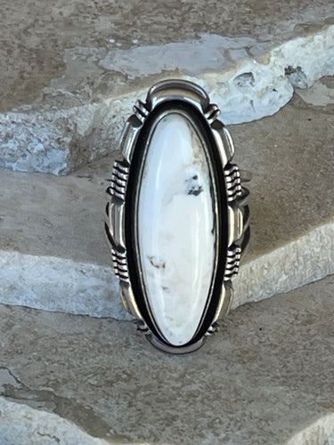 L. Yazzie White Buffalo Ring