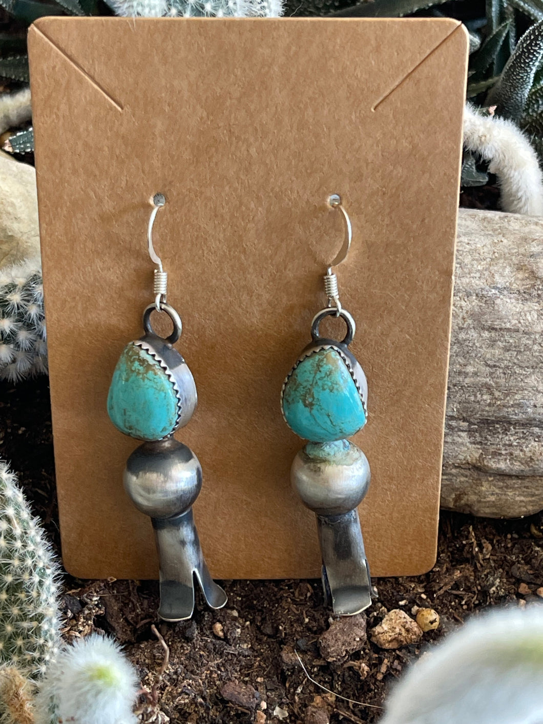 Tia Long Navajo Squash Blossom Eartings