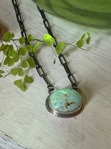 Turquoise Oval Chain Necklace