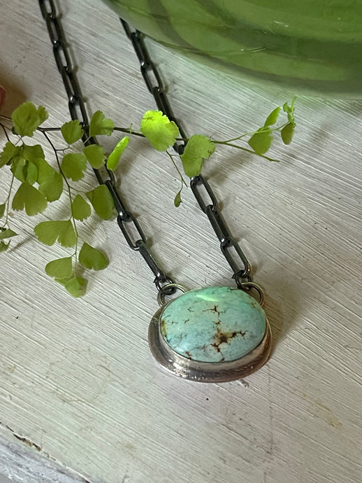 Turquoise Oval Chain Necklace