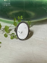 Load image into Gallery viewer, White Buffalo Oval Rope Bezel Ring