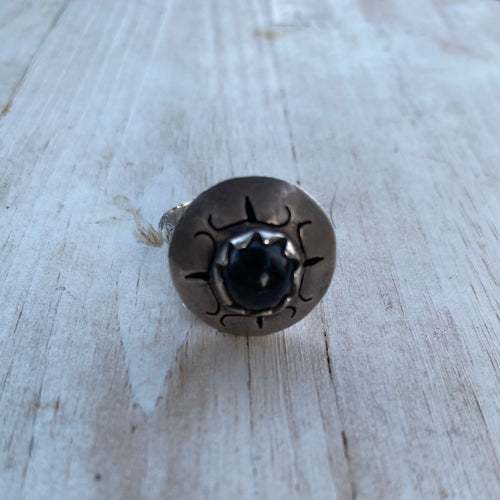 Onyx Saucer Ring